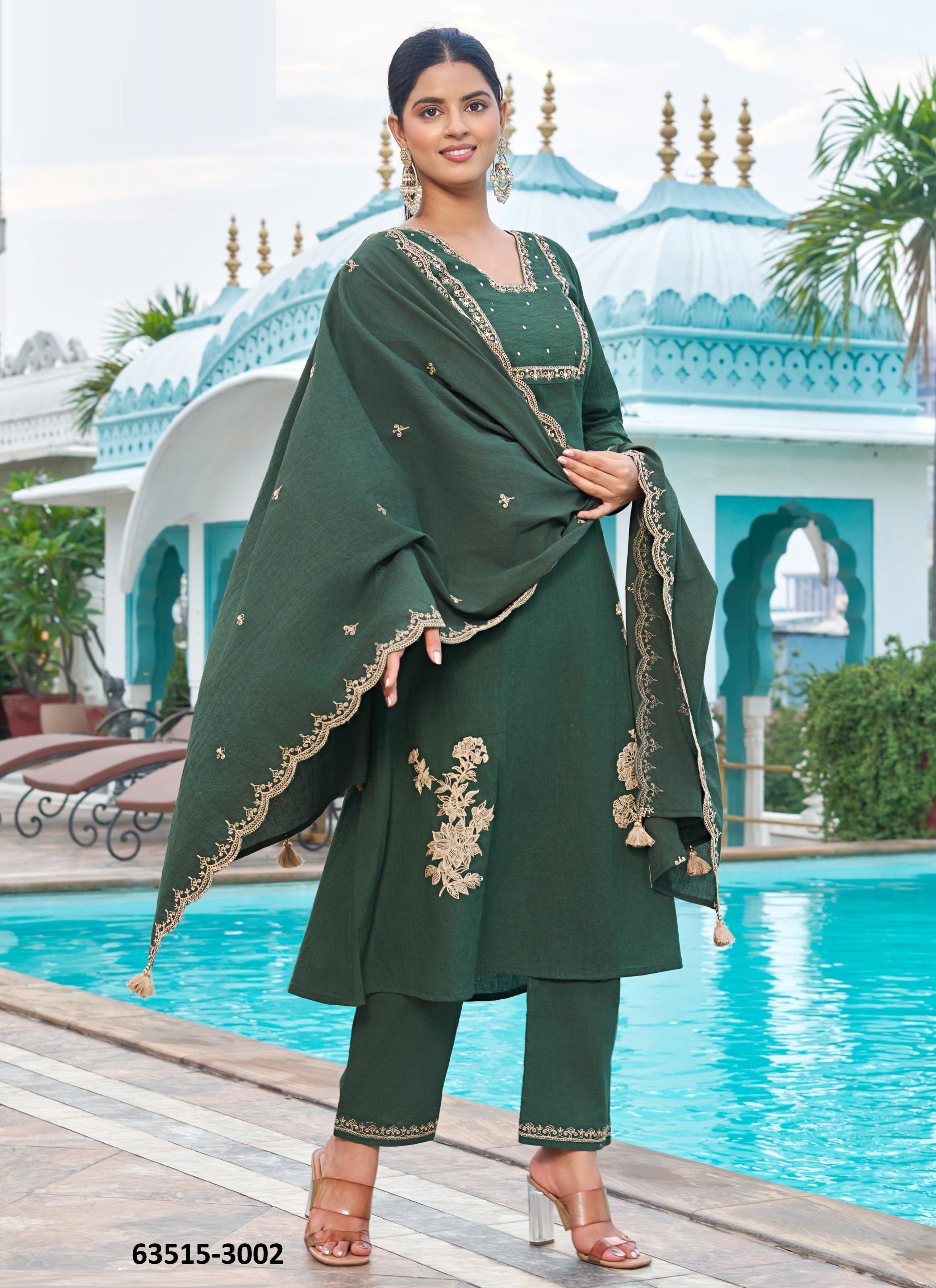 LATIKA - Catalog # 63515 (Set of 4 Readymade Salwar Suits) by Wooglee Fashions