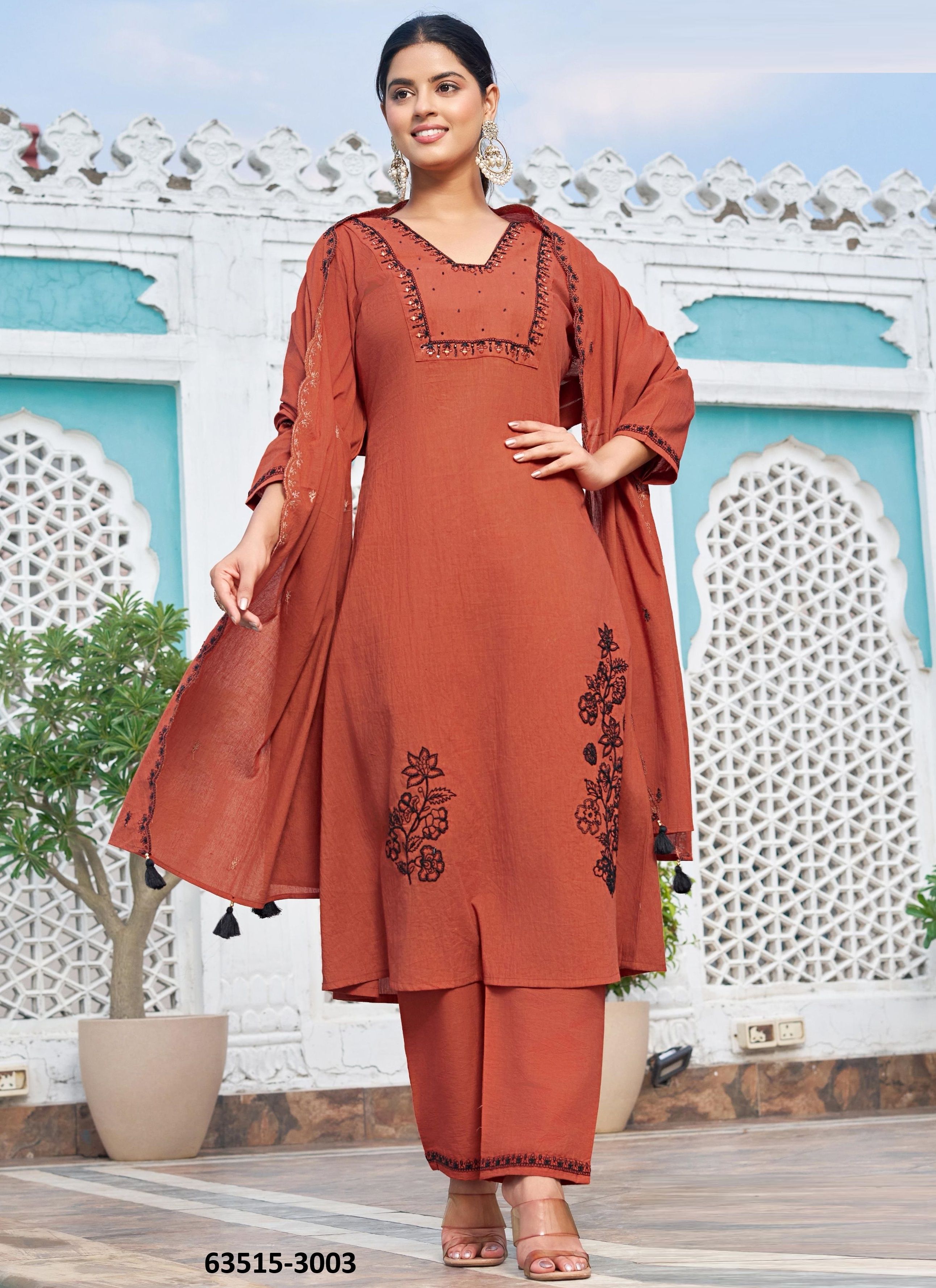 LATIKA - Catalog # 63515 (Set of 4 Readymade Salwar Suits) by Wooglee Fashions