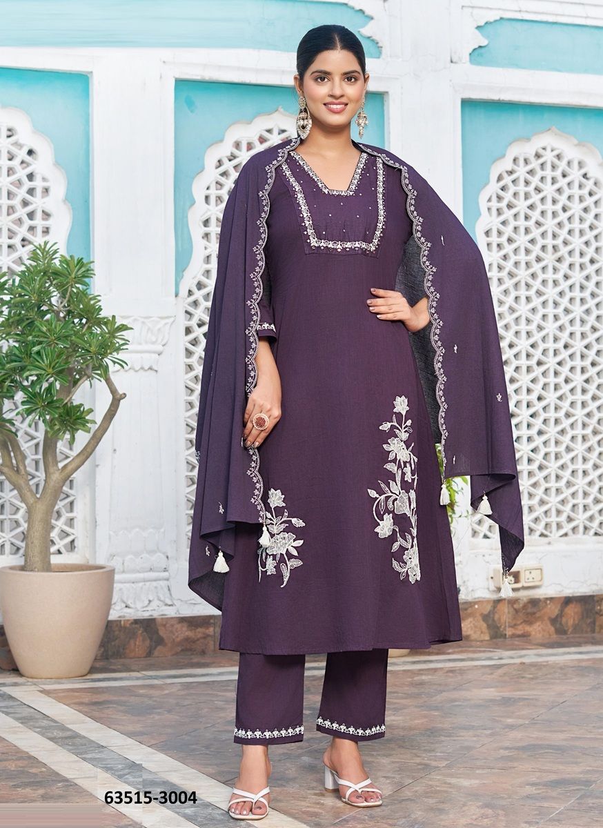 LATIKA - Catalog # 63515 (Set of 4 Readymade Salwar Suits) by Wooglee Fashions