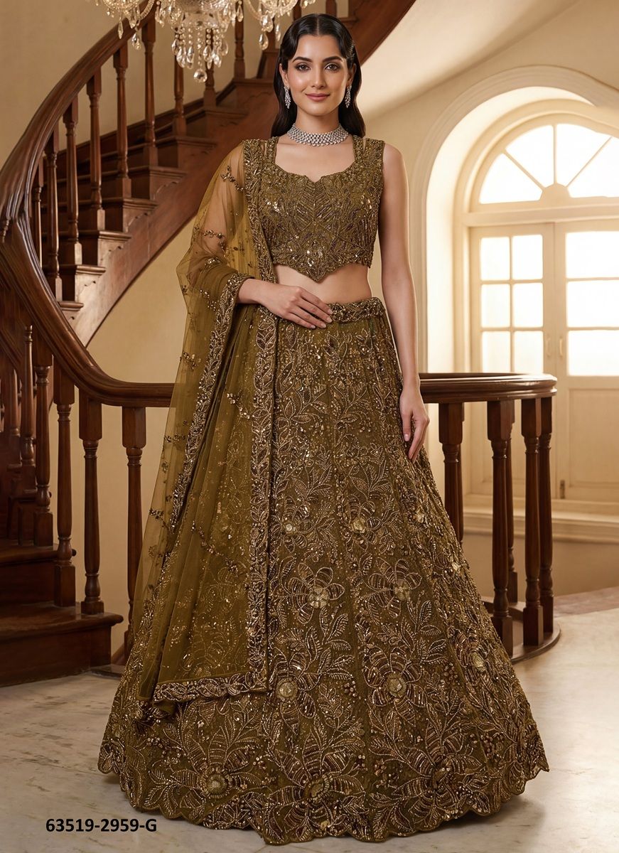 SERIES 2959 - Catalog # 63519 (Set of 7 Semi-Stitched Lehengas) by Raw Lemon SERIES 2959 - Catalog # 63519 (Set of 7 Semi-Stitched Lehengas) by Raw Lemon
