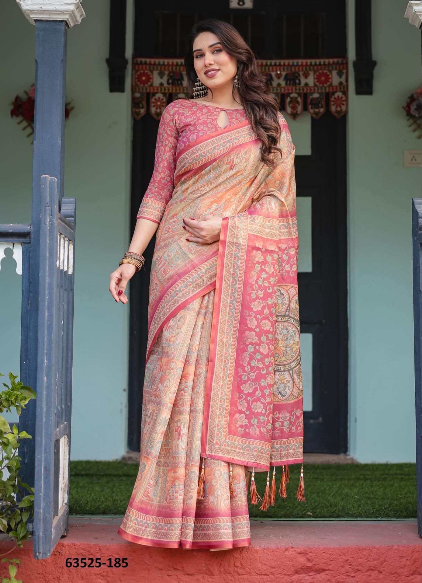 HANDLOOM COTTON SERIES 185-194 - Catalog # 63525 (Set of 10 Sarees) by Desi Muse HANDLOOM COTTON SERIES 185-194 - Catalog # 63525 (Set of 10 Sarees) by Desi Muse