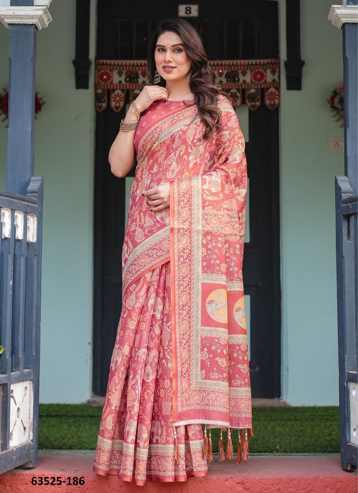 HANDLOOM COTTON SERIES 185-194 - Catalog # 63525 (Set of 10 Sarees) by Desi Muse HANDLOOM COTTON SERIES 185-194 - Catalog # 63525 (Set of 10 Sarees) by Desi Muse