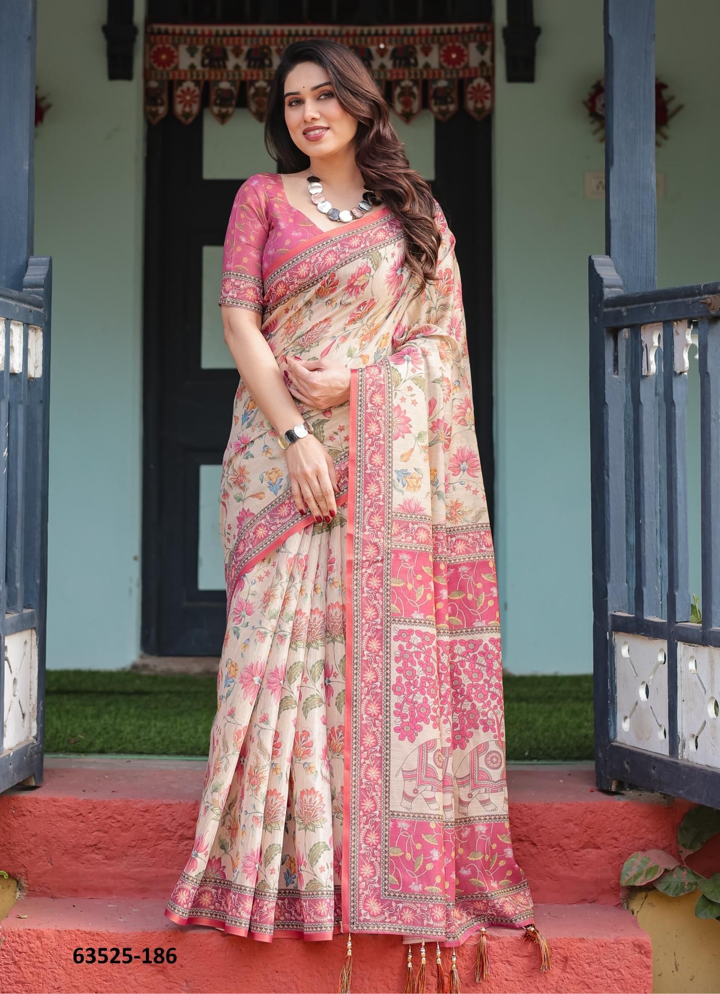HANDLOOM COTTON SERIES 185-194 - Catalog # 63525 (Set of 10 Sarees) by Desi Muse HANDLOOM COTTON SERIES 185-194 - Catalog # 63525 (Set of 10 Sarees) by Desi Muse