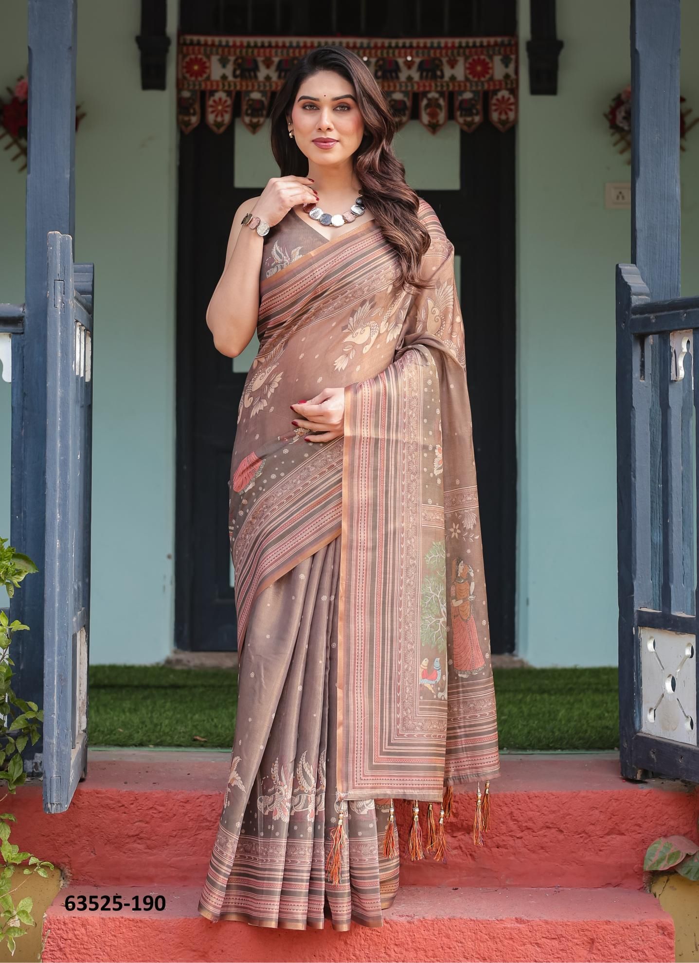HANDLOOM COTTON SERIES 185-194 - Catalog # 63525 (Set of 10 Sarees) by Desi Muse HANDLOOM COTTON SERIES 185-194 - Catalog # 63525 (Set of 10 Sarees) by Desi Muse