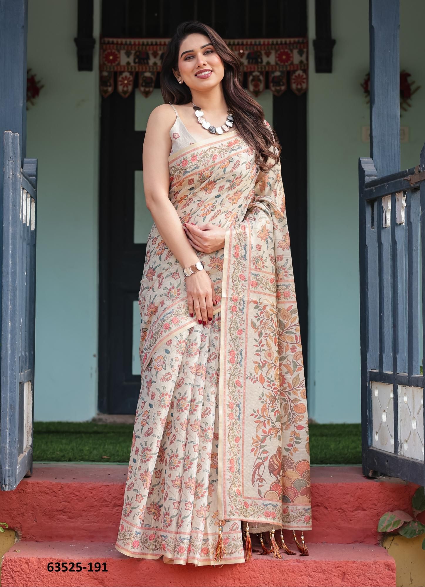 HANDLOOM COTTON SERIES 185-194 - Catalog # 63525 (Set of 10 Sarees) by Desi Muse HANDLOOM COTTON SERIES 185-194 - Catalog # 63525 (Set of 10 Sarees) by Desi Muse