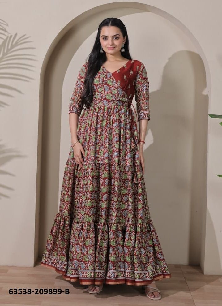 SERIES 209899 - Catalog # 63538 (Set of 2 Readymade Gowns) by Aabharan SERIES 209899 - Catalog # 63538 (Set of 2 Readymade Gowns) by Aabharan