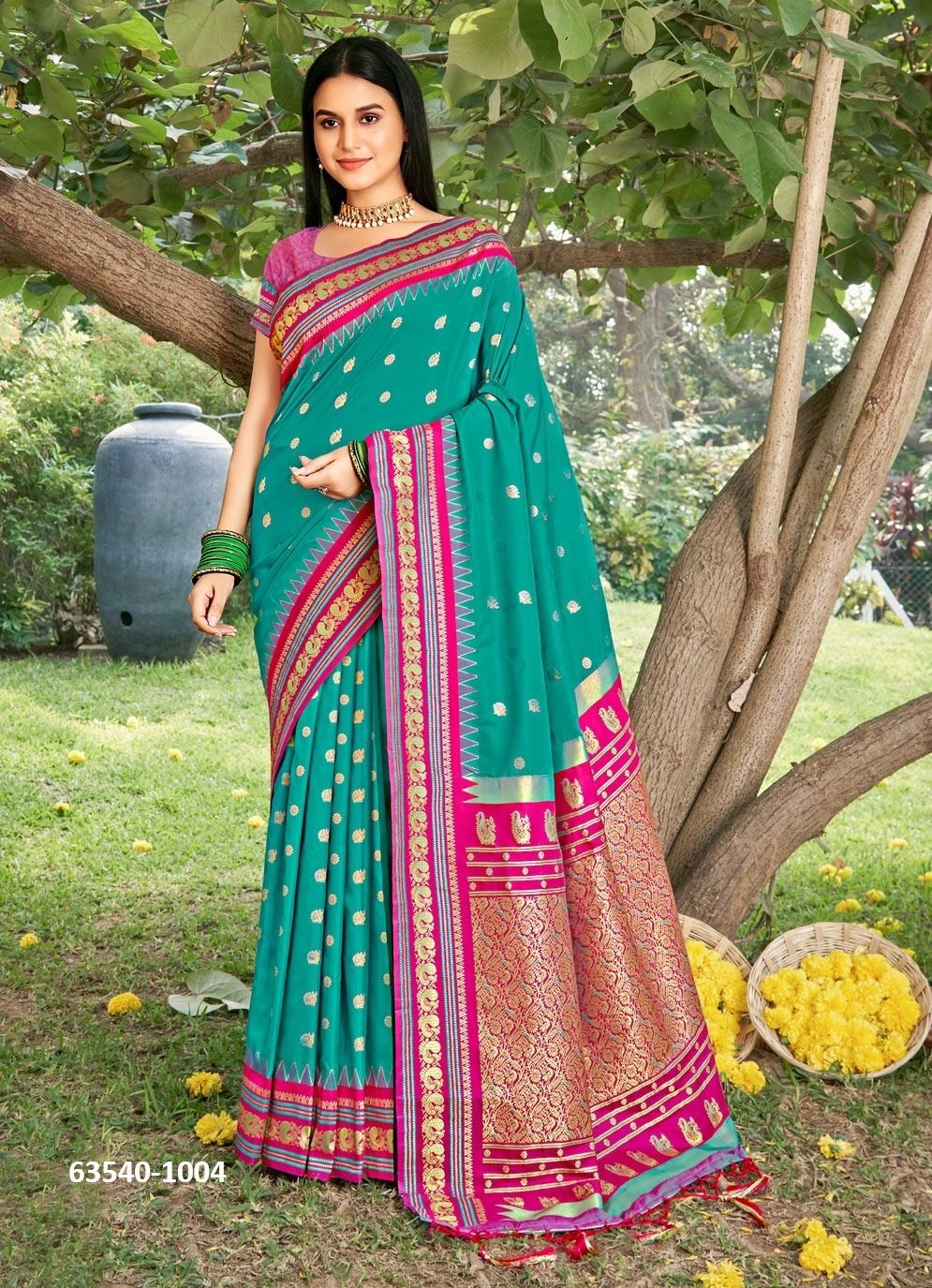 DIVA SILK - Catalog # 63540 (Set of 6 Sarees) by Desi Muse