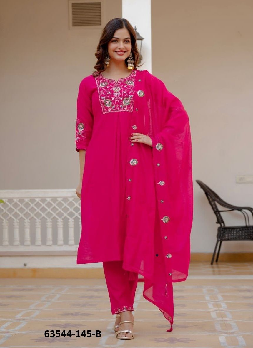 SERIES 145 - Catalog # 63544 (Set of 6 Readymade Salwar Suits) by Aabharan