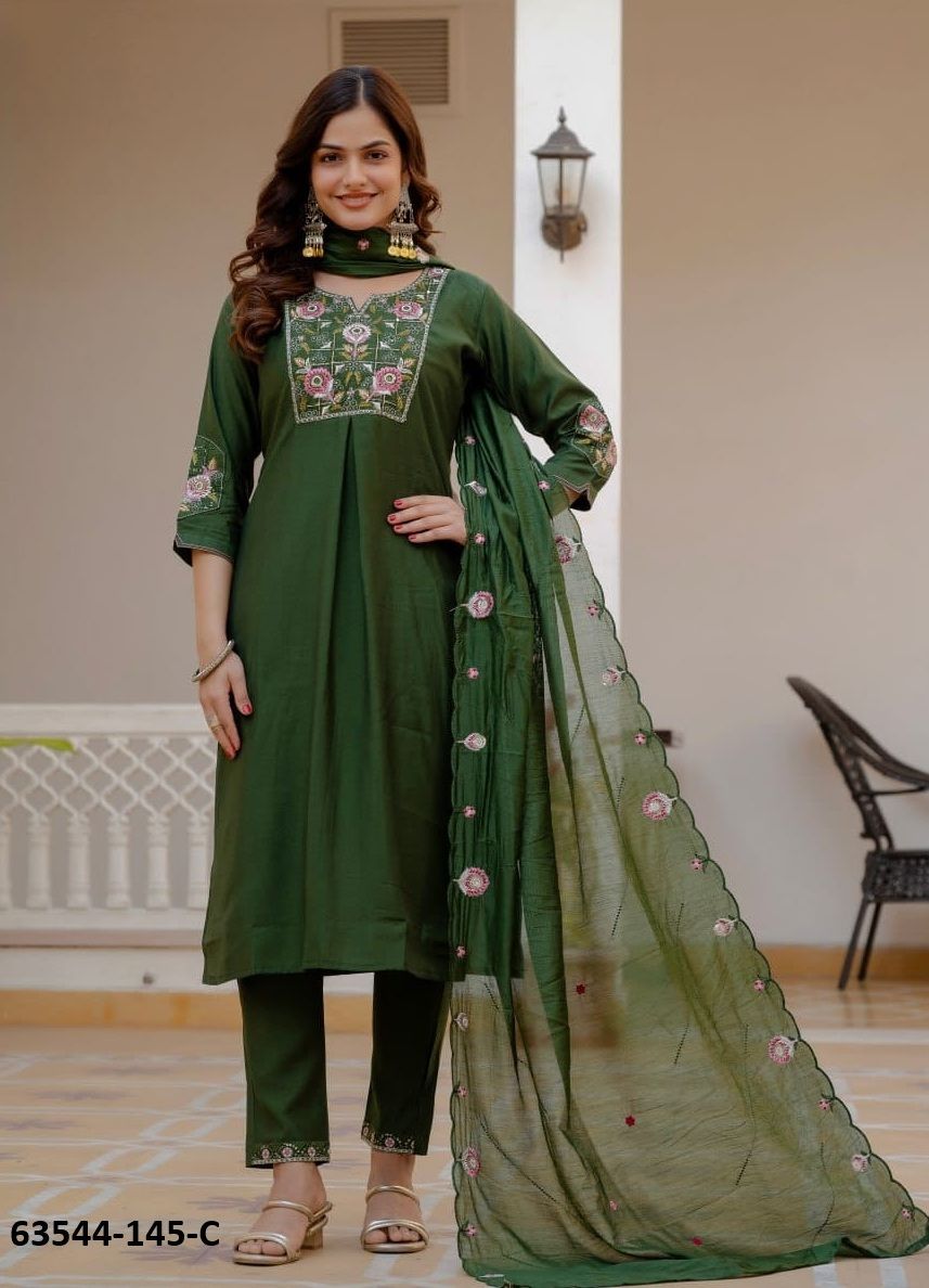 SERIES 145 - Catalog # 63544 (Set of 6 Readymade Salwar Suits) by Aabharan