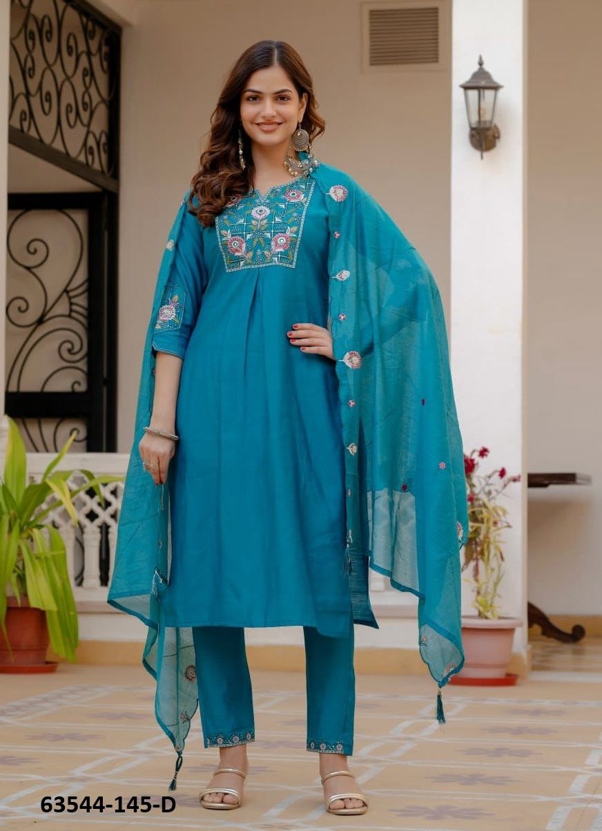 SERIES 145 - Catalog # 63544 (Set of 6 Readymade Salwar Suits) by Aabharan