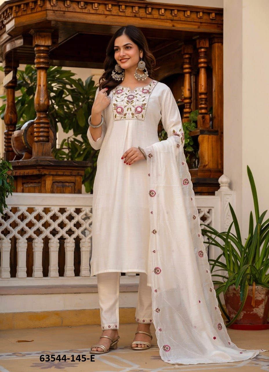 SERIES 145 - Catalog # 63544 (Set of 6 Readymade Salwar Suits) by Aabharan
