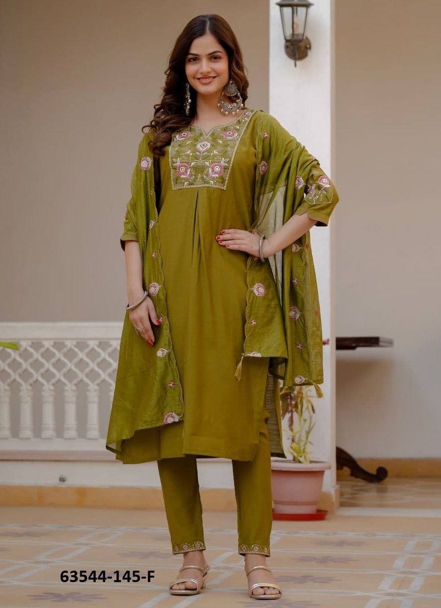 SERIES 145 - Catalog # 63544 (Set of 6 Readymade Salwar Suits) by Aabharan