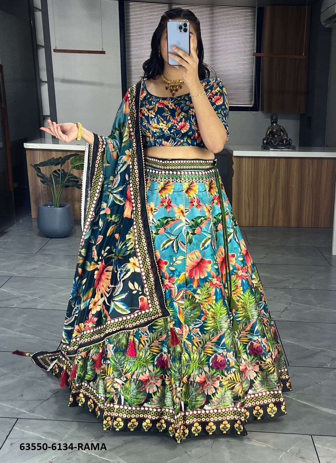 SERIES 6134 - Catalog # 63550 (Set of 8 Semi-Stitched Lehengas) by Komal Pret