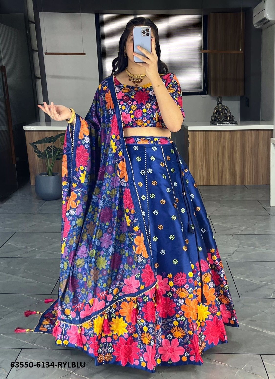 SERIES 6134 - Catalog # 63550 (Set of 8 Semi-Stitched Lehengas) by Komal Pret