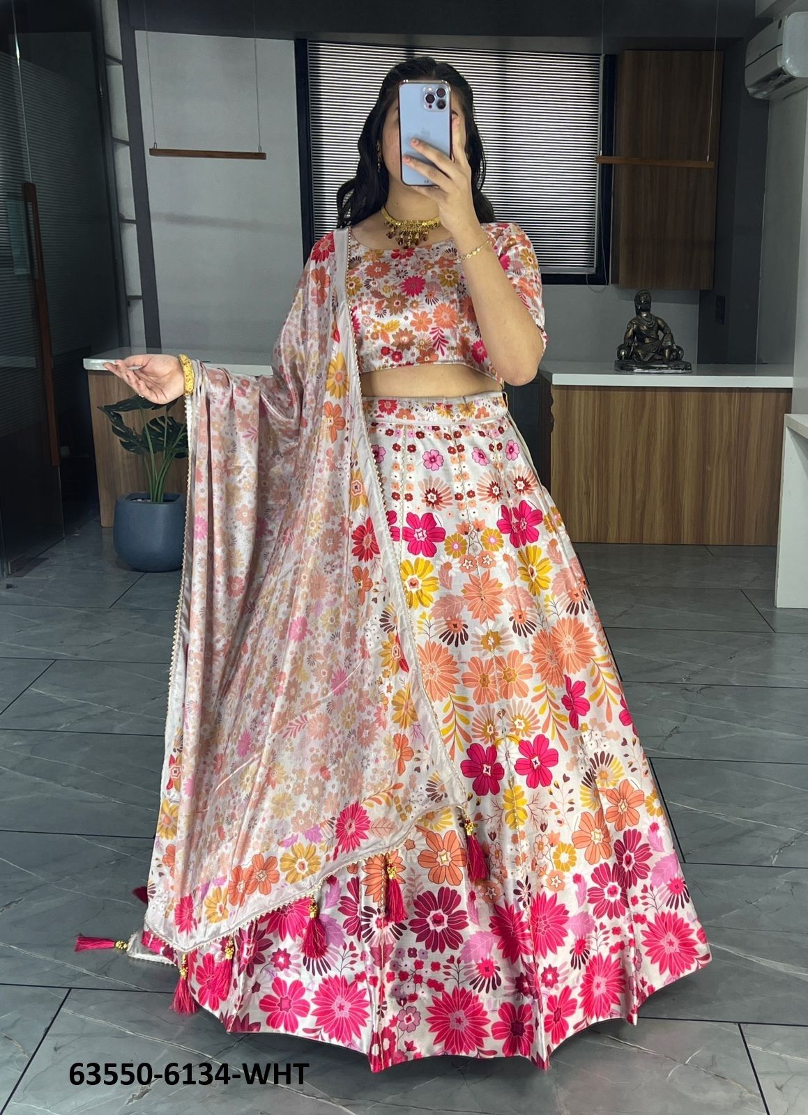 SERIES 6134 - Catalog # 63550 (Set of 8 Semi-Stitched Lehengas) by Komal Pret