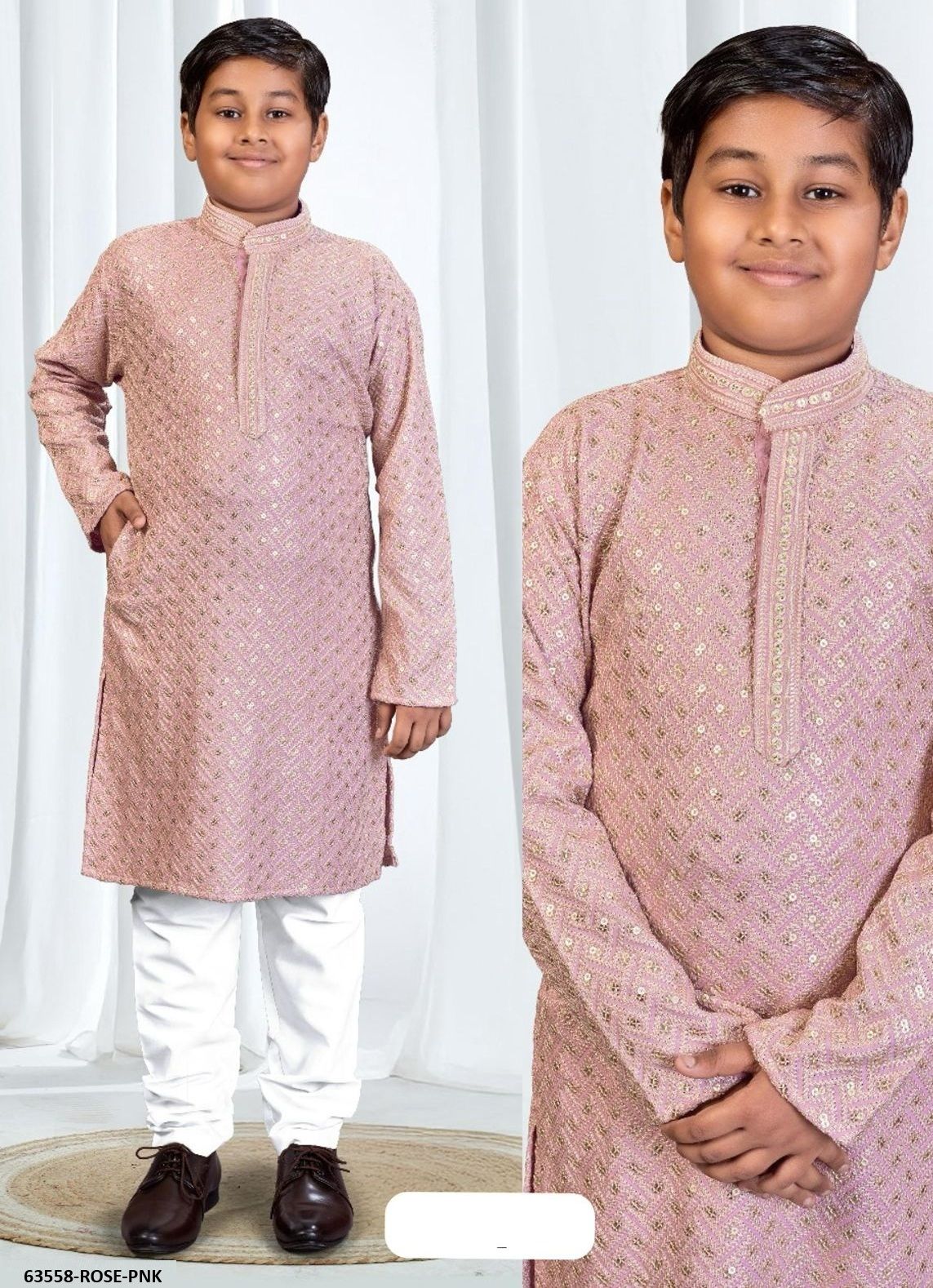 RIWAAZ - KID WEAR - Catalog # 63558 (Set of 7 Men's Ethnic Wear) by Tentmen Clothing