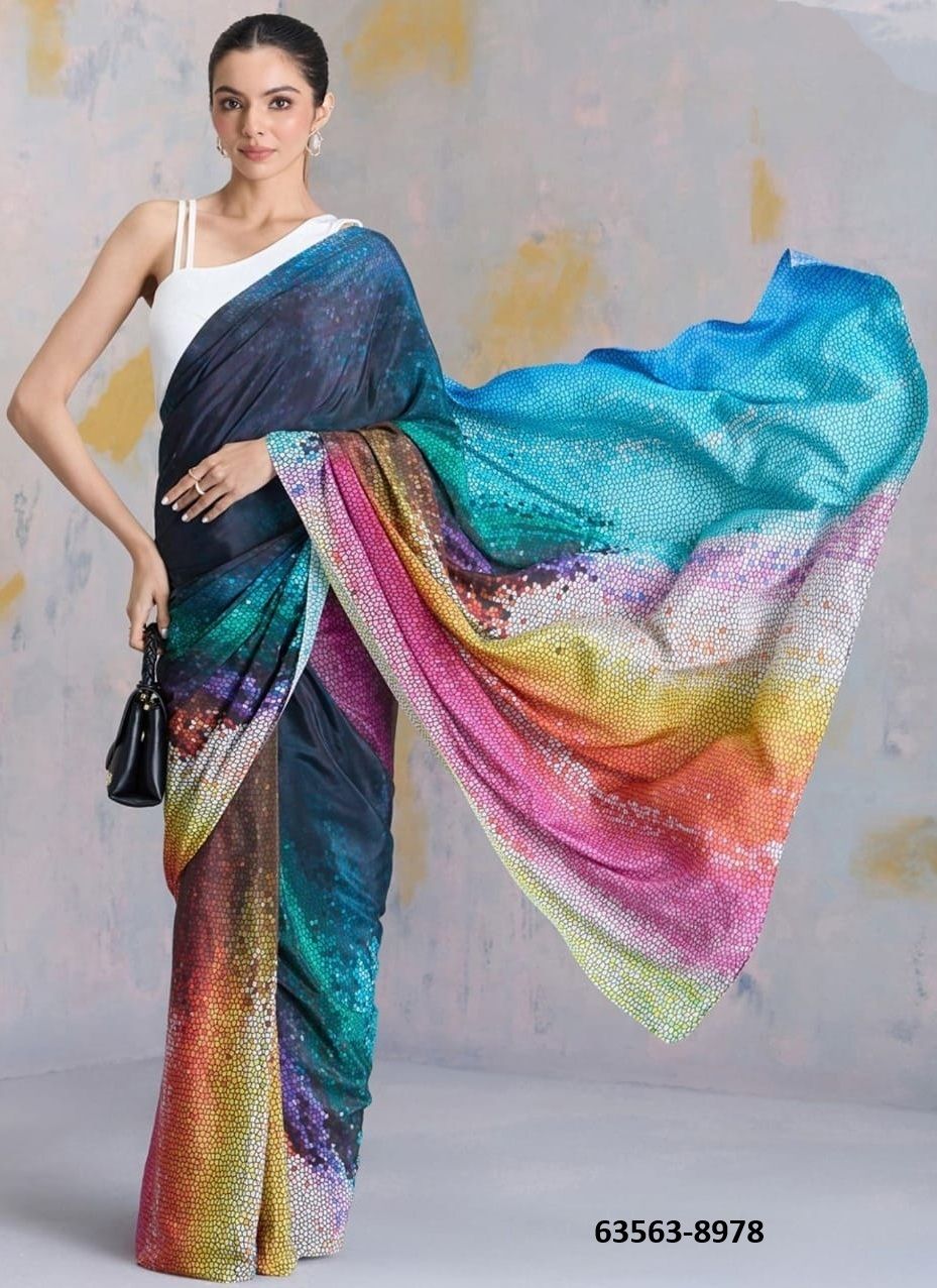HEXAGON PRINTS - Catalog # 63563 (Set of 3 Sarees) by Semad Styles