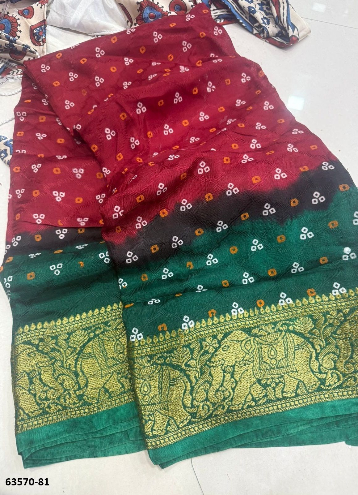 BANDHANI SILK PRINT - Catalog # 63570 (Set of 8 Sarees) by Desi Muse