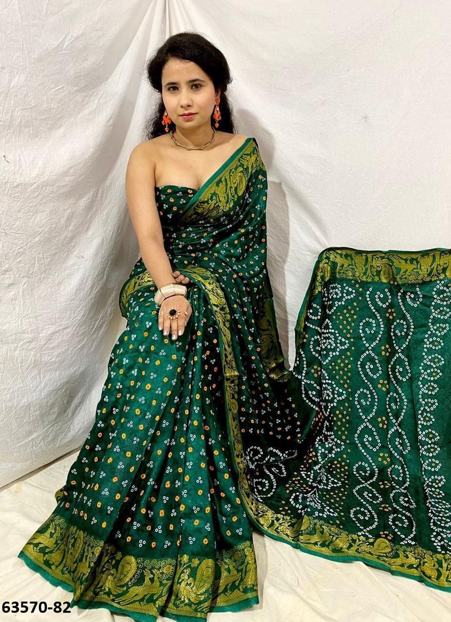 BANDHANI SILK PRINT - Catalog # 63570 (Set of 8 Sarees) by Desi Muse