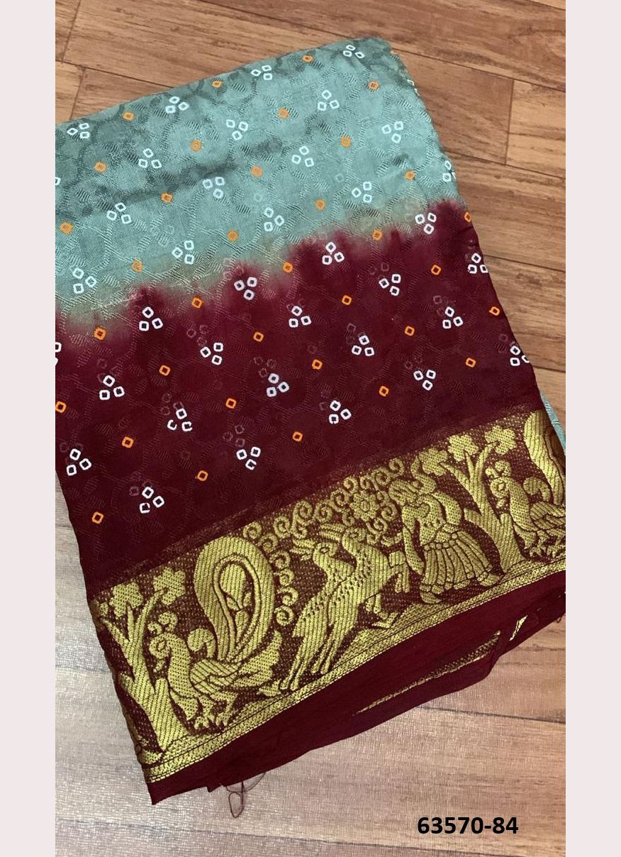BANDHANI SILK PRINT - Catalog # 63570 (Set of 8 Sarees) by Desi Muse