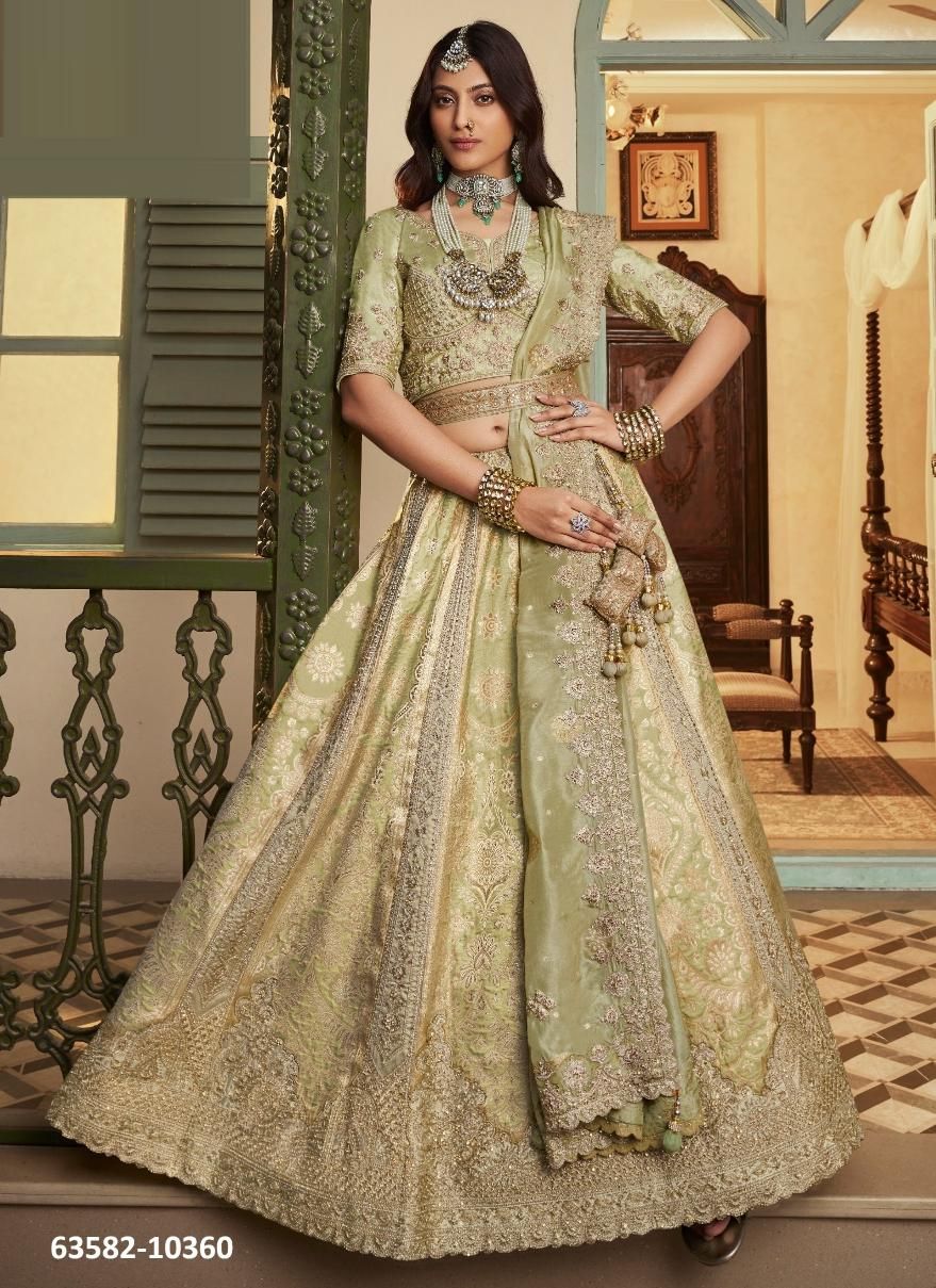 VRINDAVAN 67 - Catalog # 63582 (Set of 6 Semi-Stitched Lehengas) by Royal VRINDAVAN 67 - Catalog # 63582 (Set of 6 Semi-Stitched Lehengas) by Royal