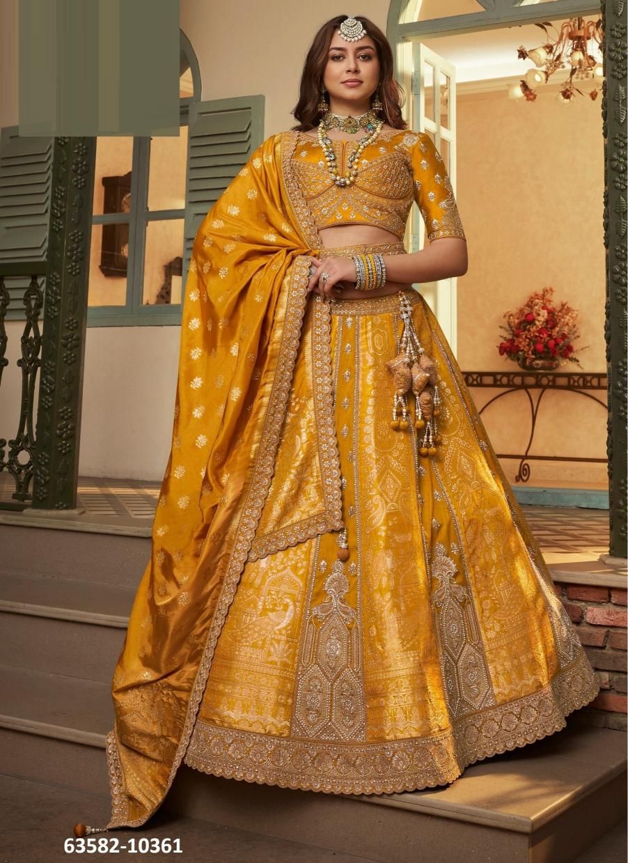 VRINDAVAN 67 - Catalog # 63582 (Set of 6 Semi-Stitched Lehengas) by Royal VRINDAVAN 67 - Catalog # 63582 (Set of 6 Semi-Stitched Lehengas) by Royal