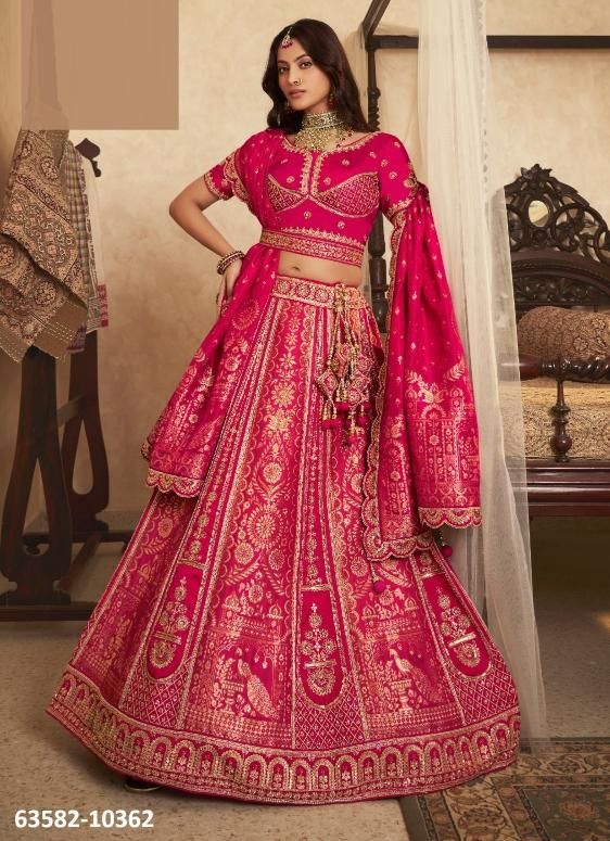 VRINDAVAN 67 - Catalog # 63582 (Set of 6 Semi-Stitched Lehengas) by Royal VRINDAVAN 67 - Catalog # 63582 (Set of 6 Semi-Stitched Lehengas) by Royal