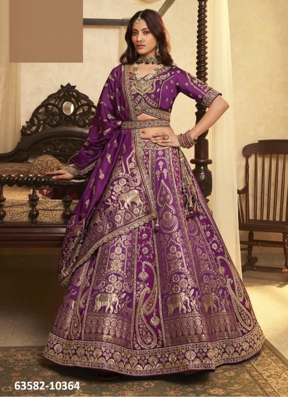 VRINDAVAN 67 - Catalog # 63582 (Set of 6 Semi-Stitched Lehengas) by Royal VRINDAVAN 67 - Catalog # 63582 (Set of 6 Semi-Stitched Lehengas) by Royal