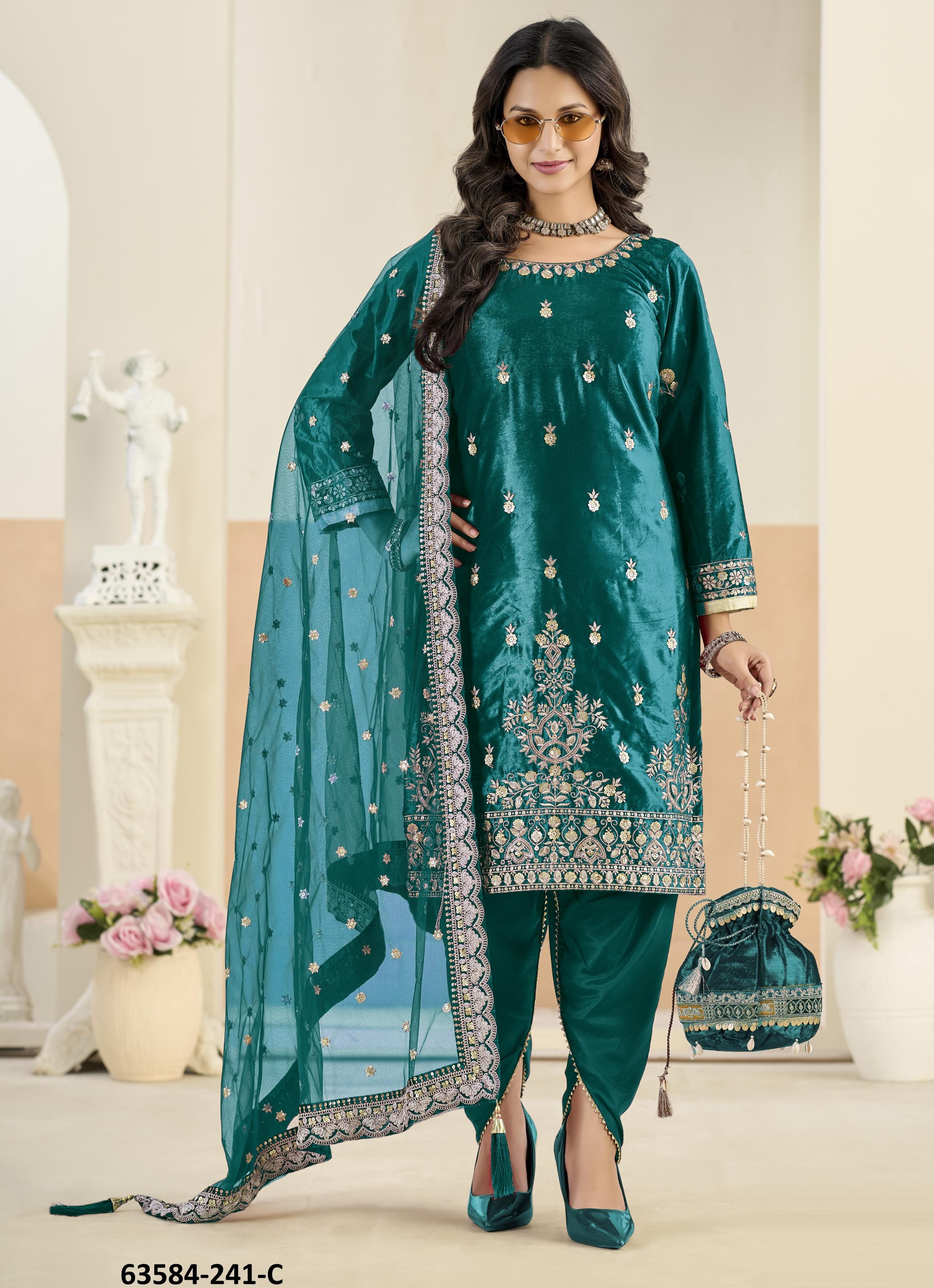 AANAYA 241 - Catalog # 63584 (Set of 4 Semi-Stitched / Un-Stitched Suits) by Amdavadi Fashion AANAYA 241 - Catalog # 63584 (Set of 4 Semi-Stitched / Un-Stitched Suits) by Amdavadi Fashion