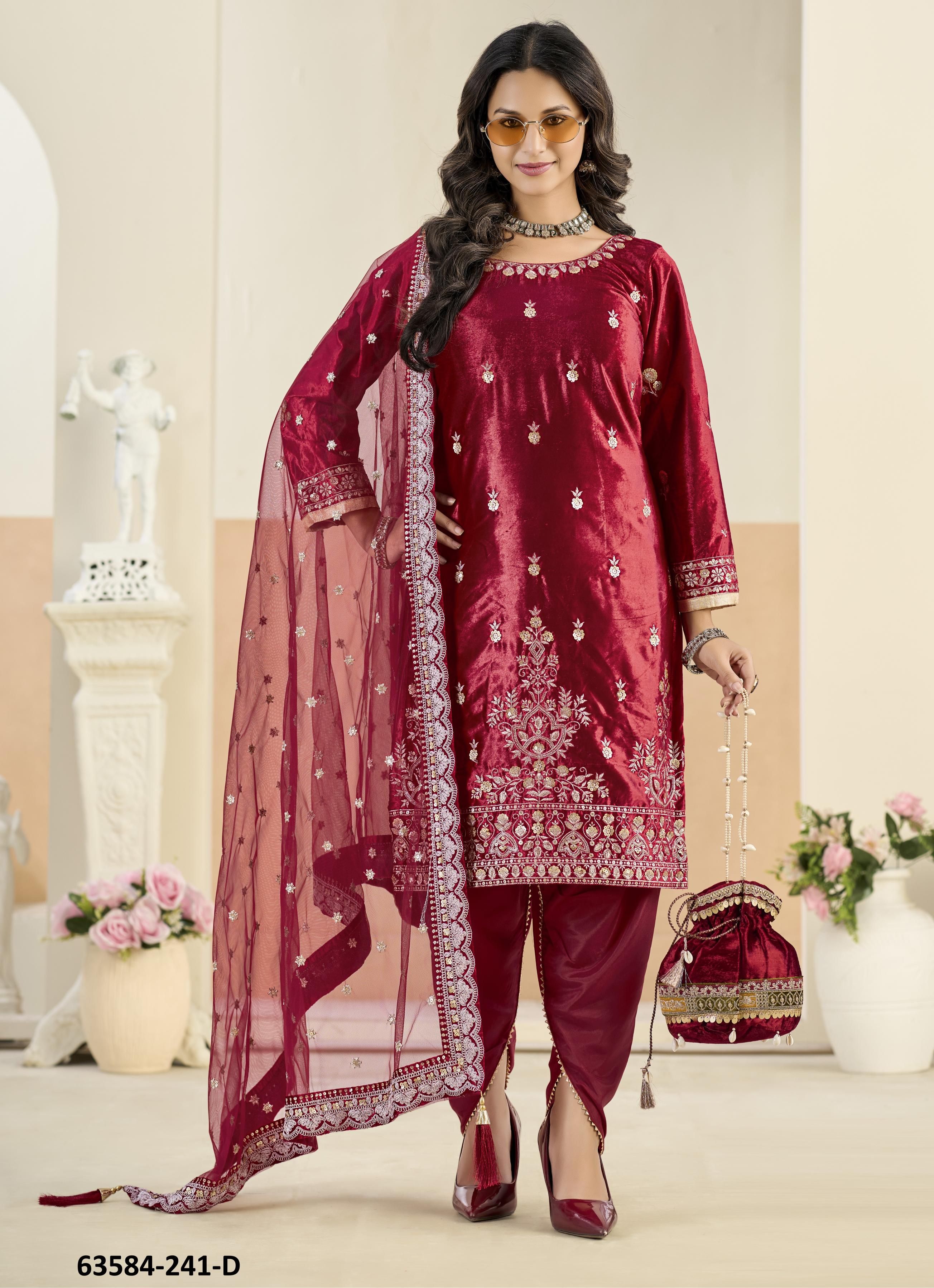 AANAYA 241 - Catalog # 63584 (Set of 4 Semi-Stitched / Un-Stitched Suits) by Amdavadi Fashion AANAYA 241 - Catalog # 63584 (Set of 4 Semi-Stitched / Un-Stitched Suits) by Amdavadi Fashion