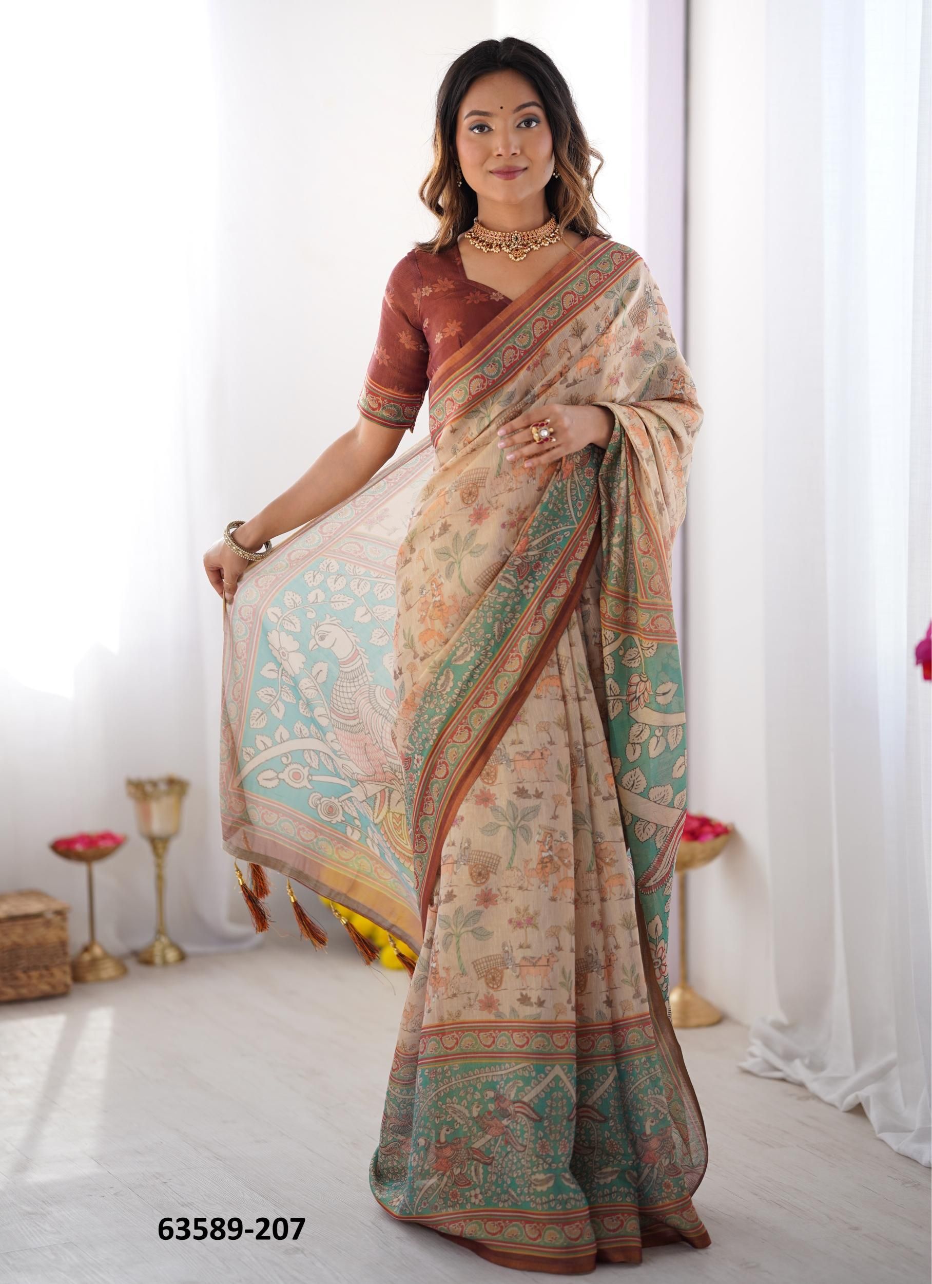 HANDLOOM COTTON SERIES 205-215 - Catalog # 63589 (Set of 11 Sarees) by Semad Styles