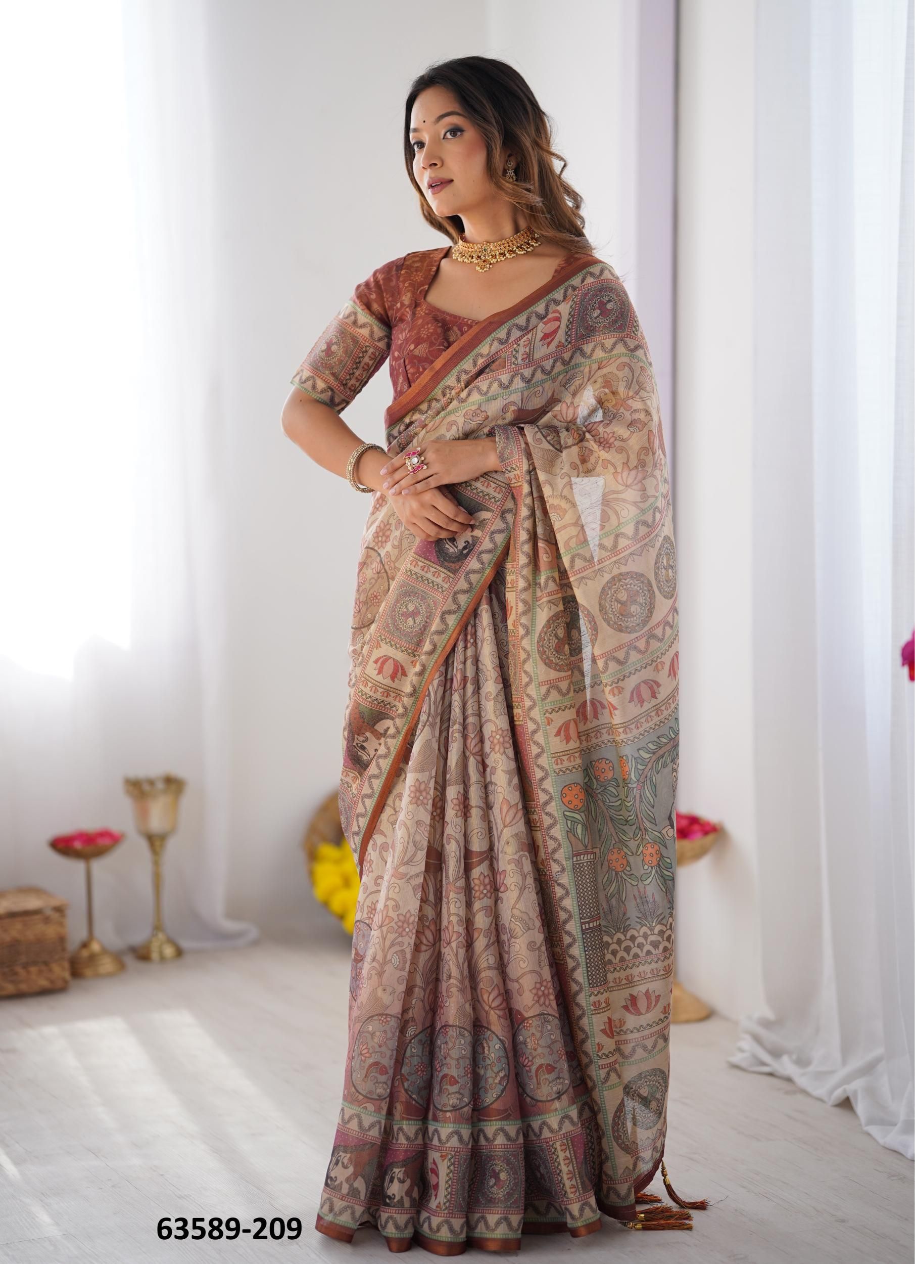 HANDLOOM COTTON SERIES 205-215 - Catalog # 63589 (Set of 11 Sarees) by Semad Styles