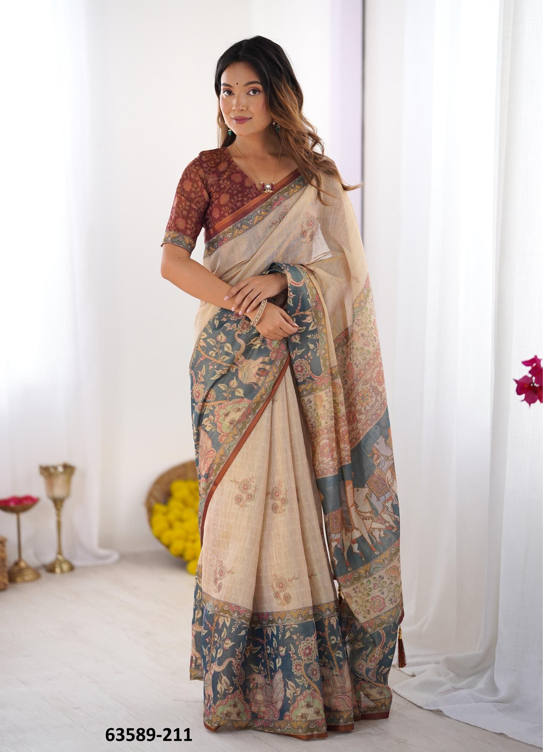 HANDLOOM COTTON SERIES 205-215 - Catalog # 63589 (Set of 11 Sarees) by Semad Styles