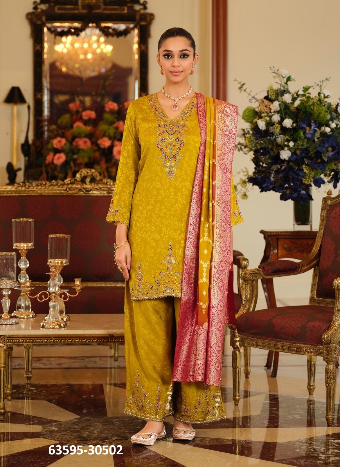 NATALIE - Catalog # 63595 (Set of 4 Readymade Salwar Suits) by Lily & Lali
