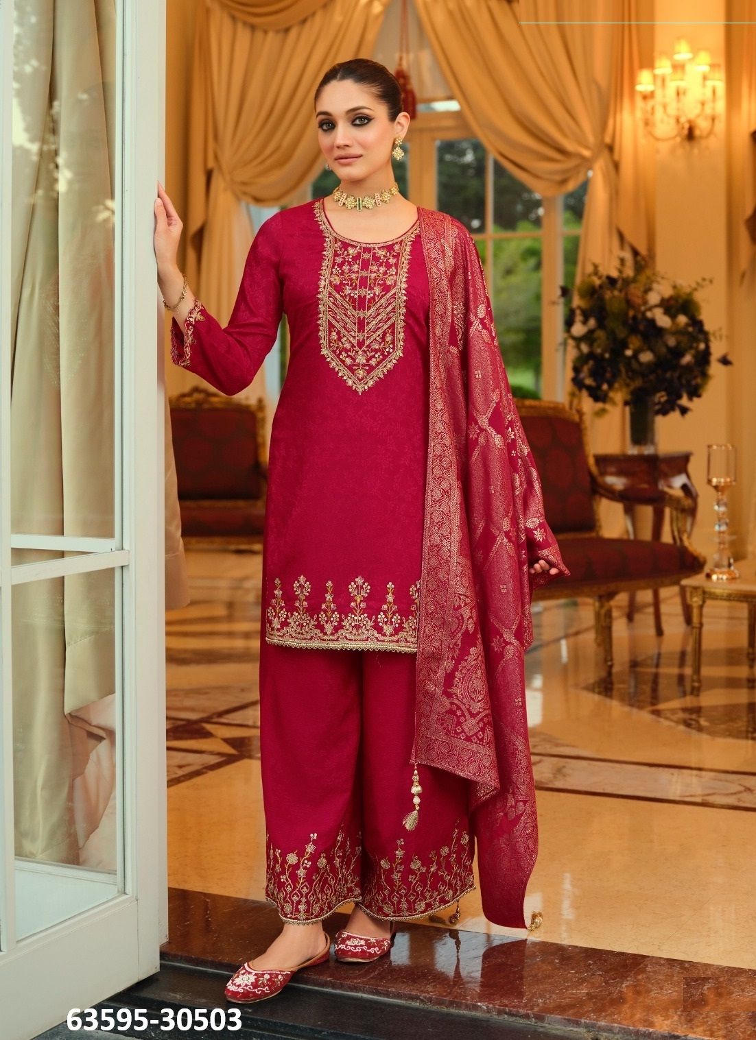 NATALIE - Catalog # 63595 (Set of 4 Readymade Salwar Suits) by Lily & Lali