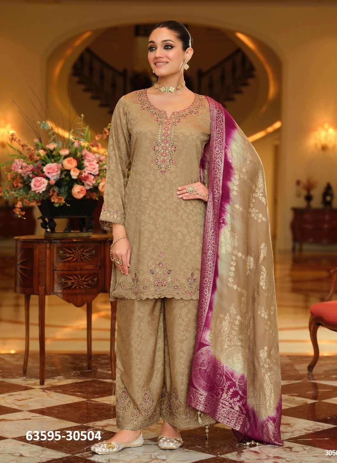 NATALIE - Catalog # 63595 (Set of 4 Readymade Salwar Suits) by Lily & Lali