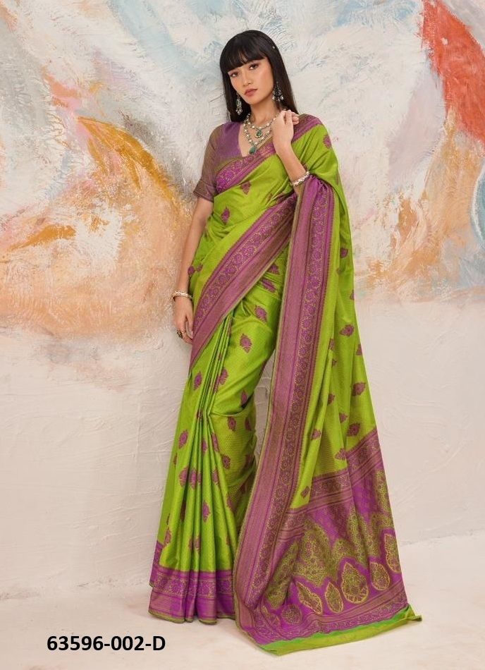 KANJIVARAM TANCHOI 2 - Catalog # 63596 (Set of 6 Sarees) by Rajtex Fabrics