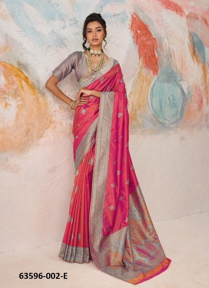 KANJIVARAM TANCHOI 2 - Catalog # 63596 (Set of 6 Sarees) by Rajtex Fabrics