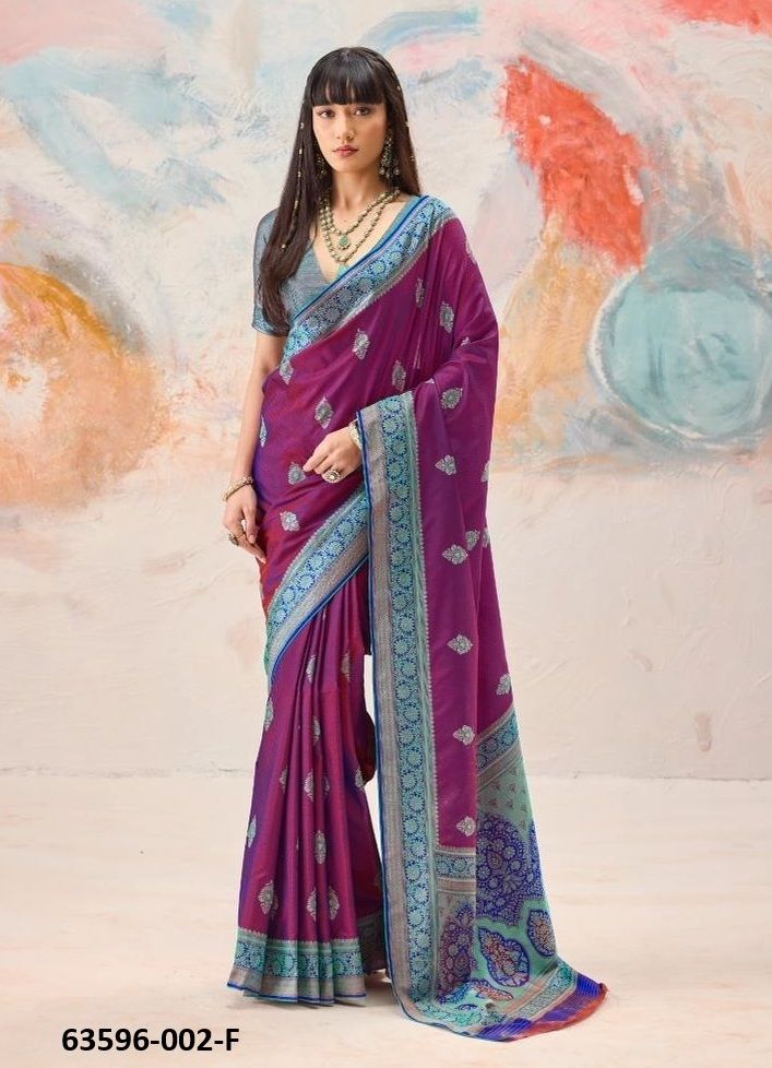 KANJIVARAM TANCHOI 2 - Catalog # 63596 (Set of 6 Sarees) by Rajtex Fabrics