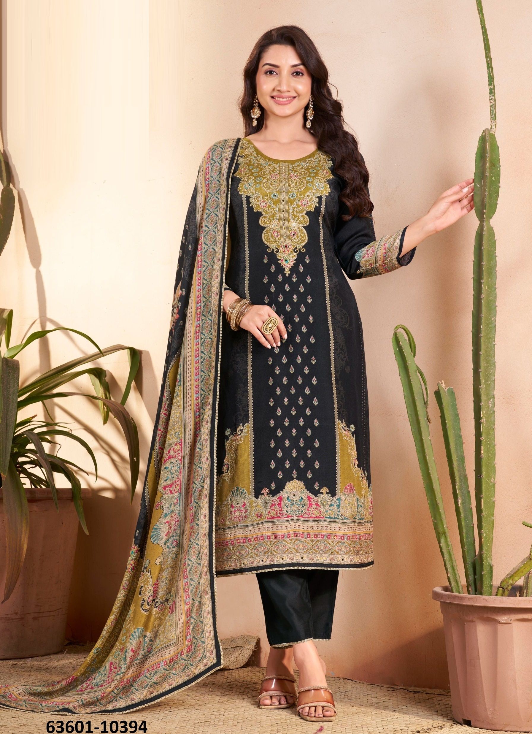 SONAM - Catalog # 63601 (Set of 4 Readymade Salwar Suits) by Rangoon