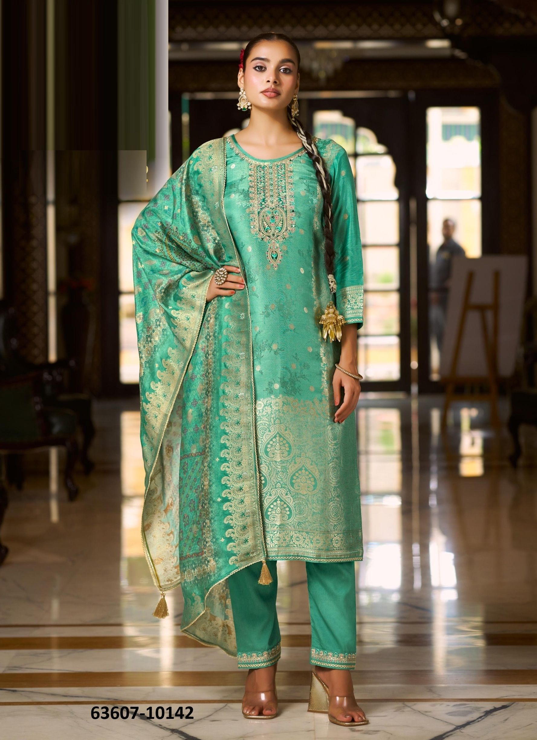 CHHAYA - Catalog # 63607 (Set of 4 Readymade Salwar Suits) by Rangoon