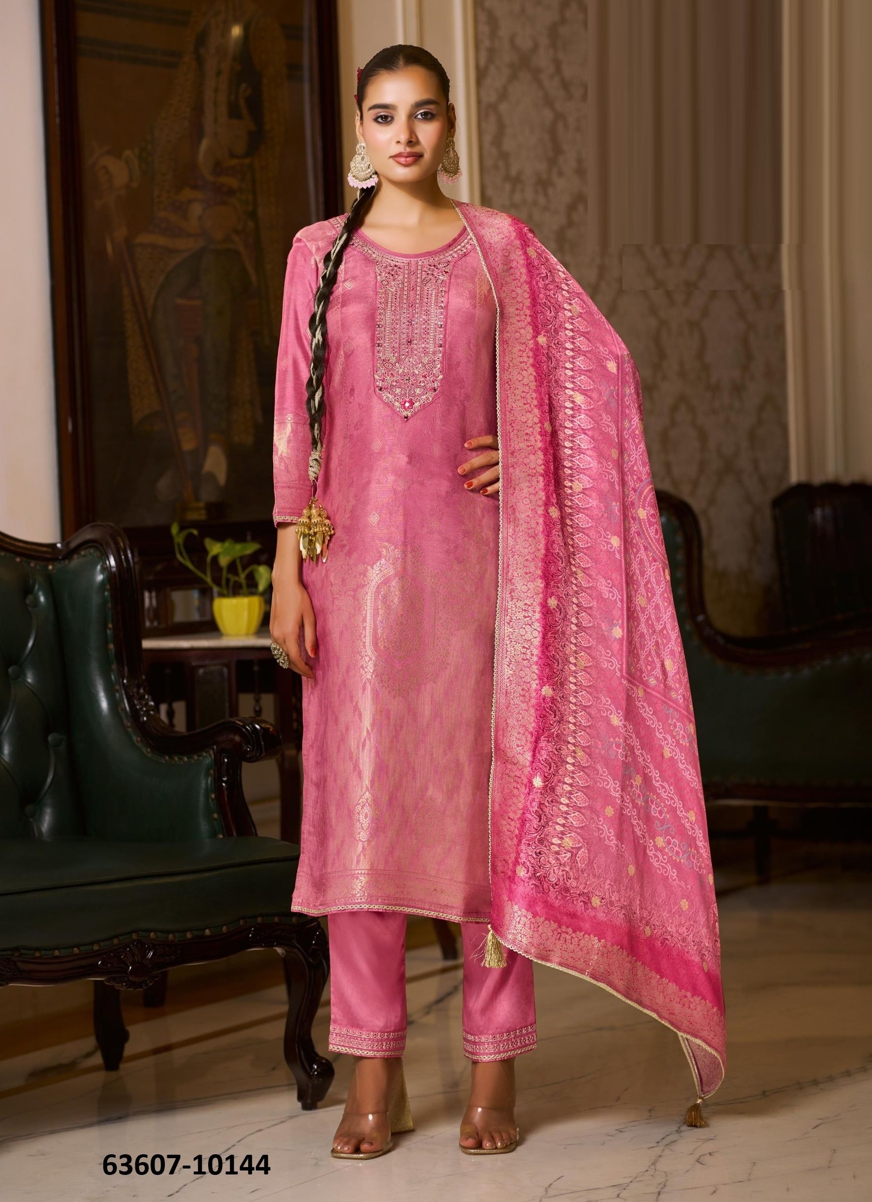 CHHAYA - Catalog # 63607 (Set of 4 Readymade Salwar Suits) by Rangoon