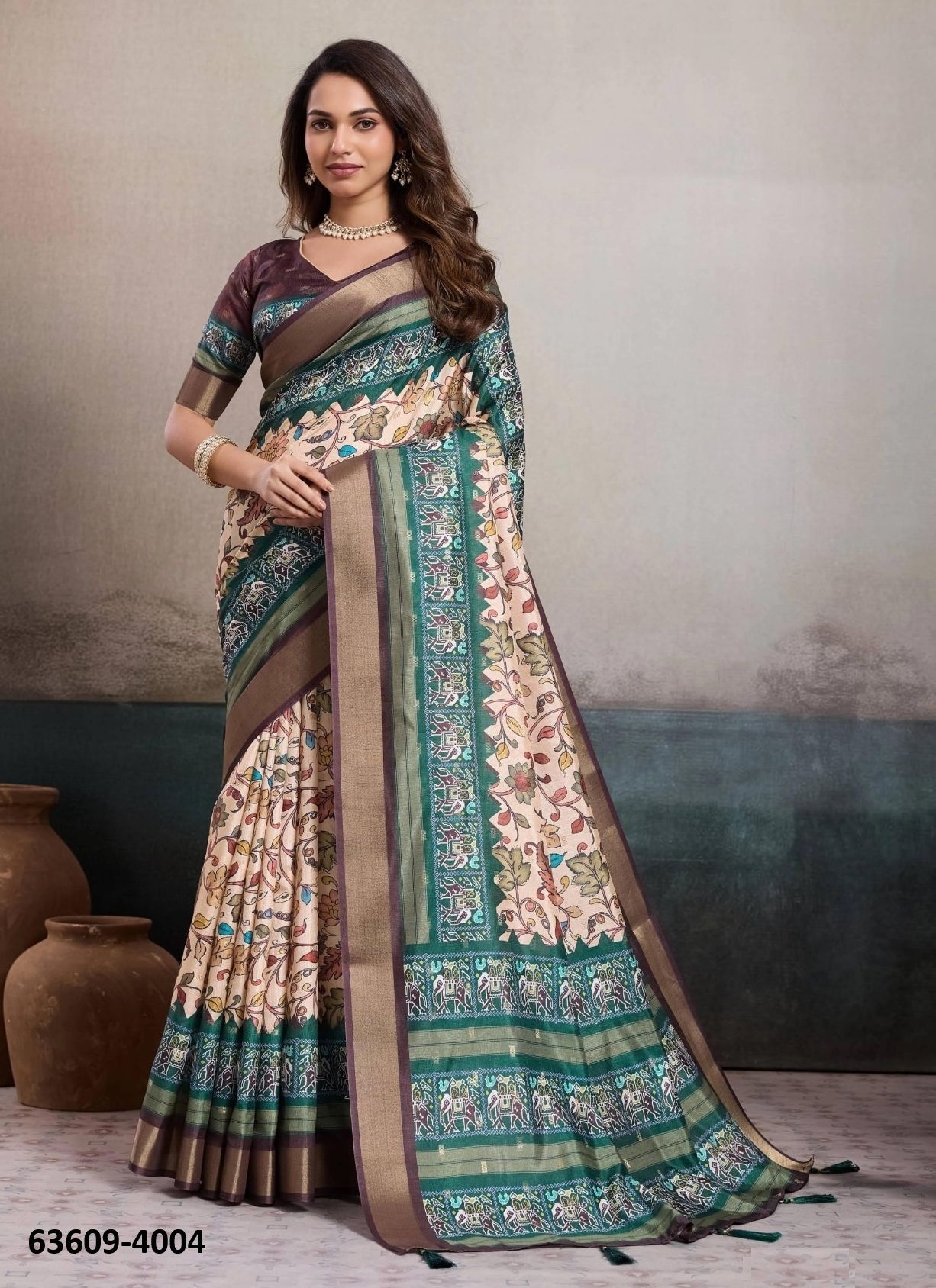 REEWA 1 - Catalog # 63609 (Set of 6 Sarees) by Anitya