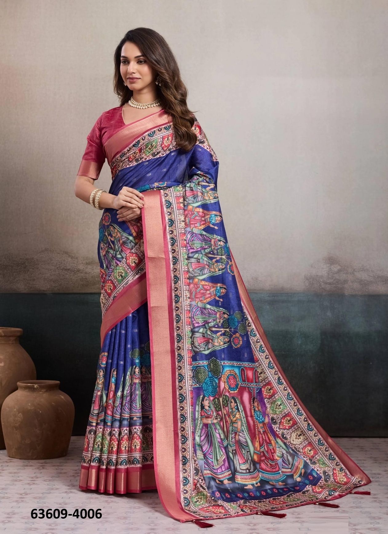 REEWA 1 - Catalog # 63609 (Set of 6 Sarees) by Anitya