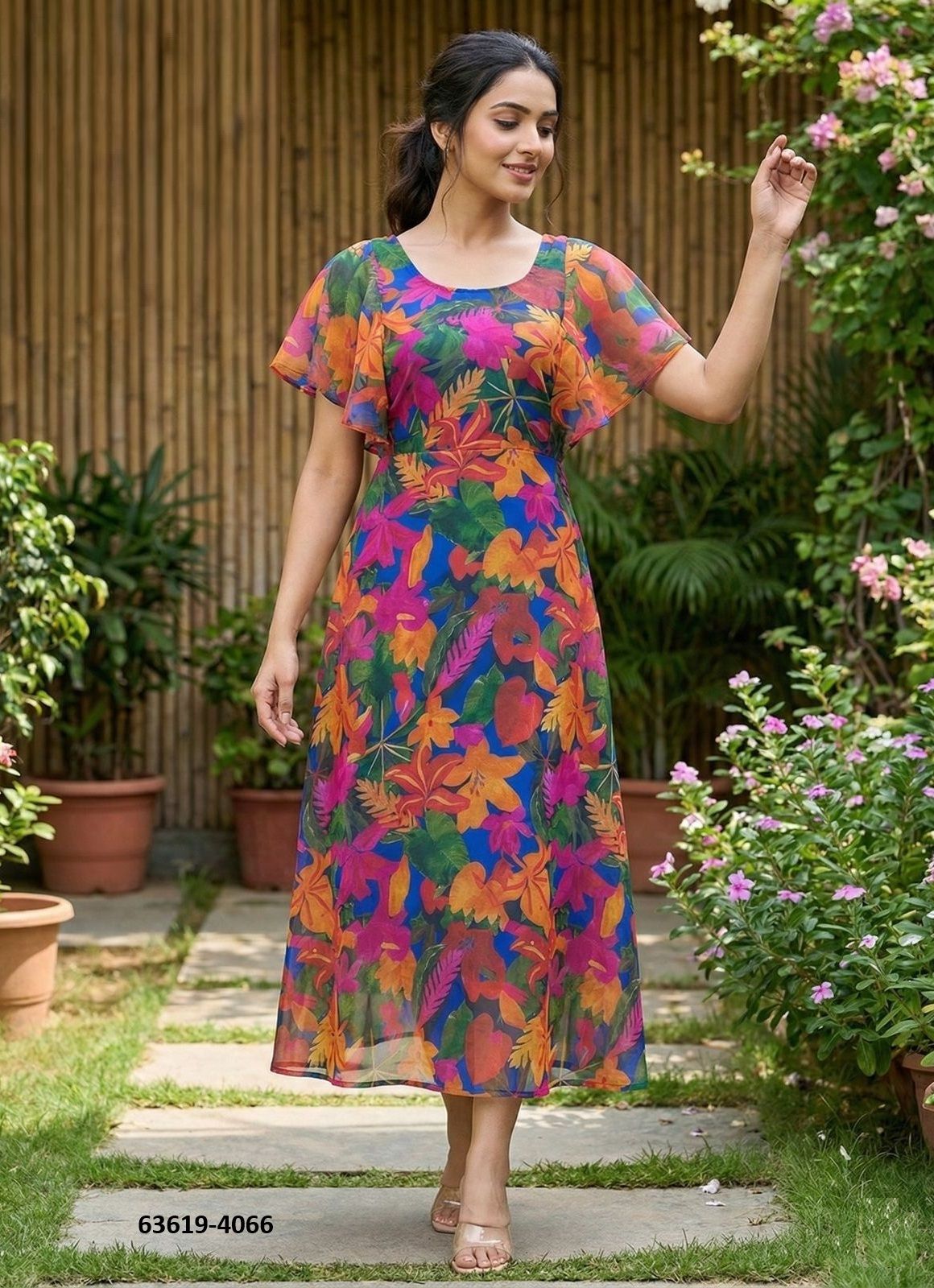 TROPICAL MAXIS WITH BELT - Catalog # 63619 (Set of 6 Readymade Women's Kurtis / Tops) by Blue Hills TROPICAL MAXIS WITH BELT - Catalog # 63619 (Set of 6 Readymade Women's Kurtis / Tops) by Blue Hills