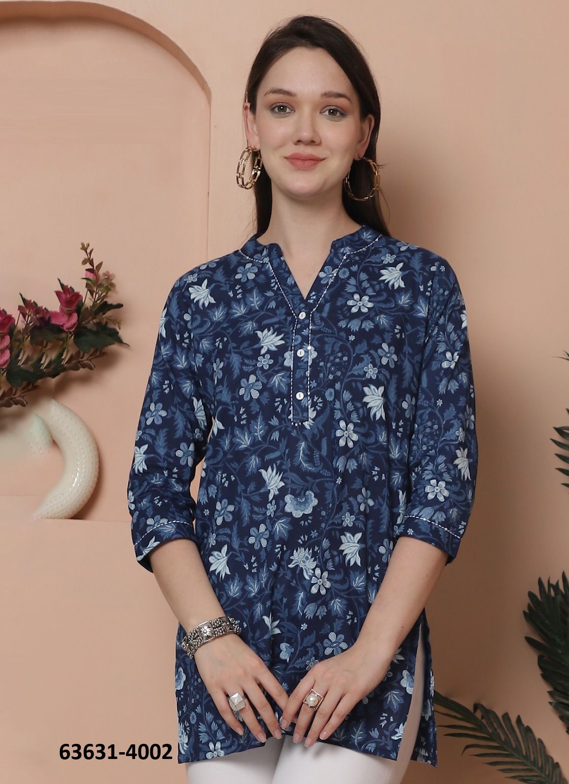 SHORT TOP - JAIPURI COTTON - Catalog # 63631 (Set of 28 Readymade Women's Kurtis / Tops) by Rajnandini Fabrics SHORT TOP - JAIPURI COTTON - Catalog # 63631 (Set of 28 Readymade Women's Kurtis / Tops) by Rajnandini Fabrics