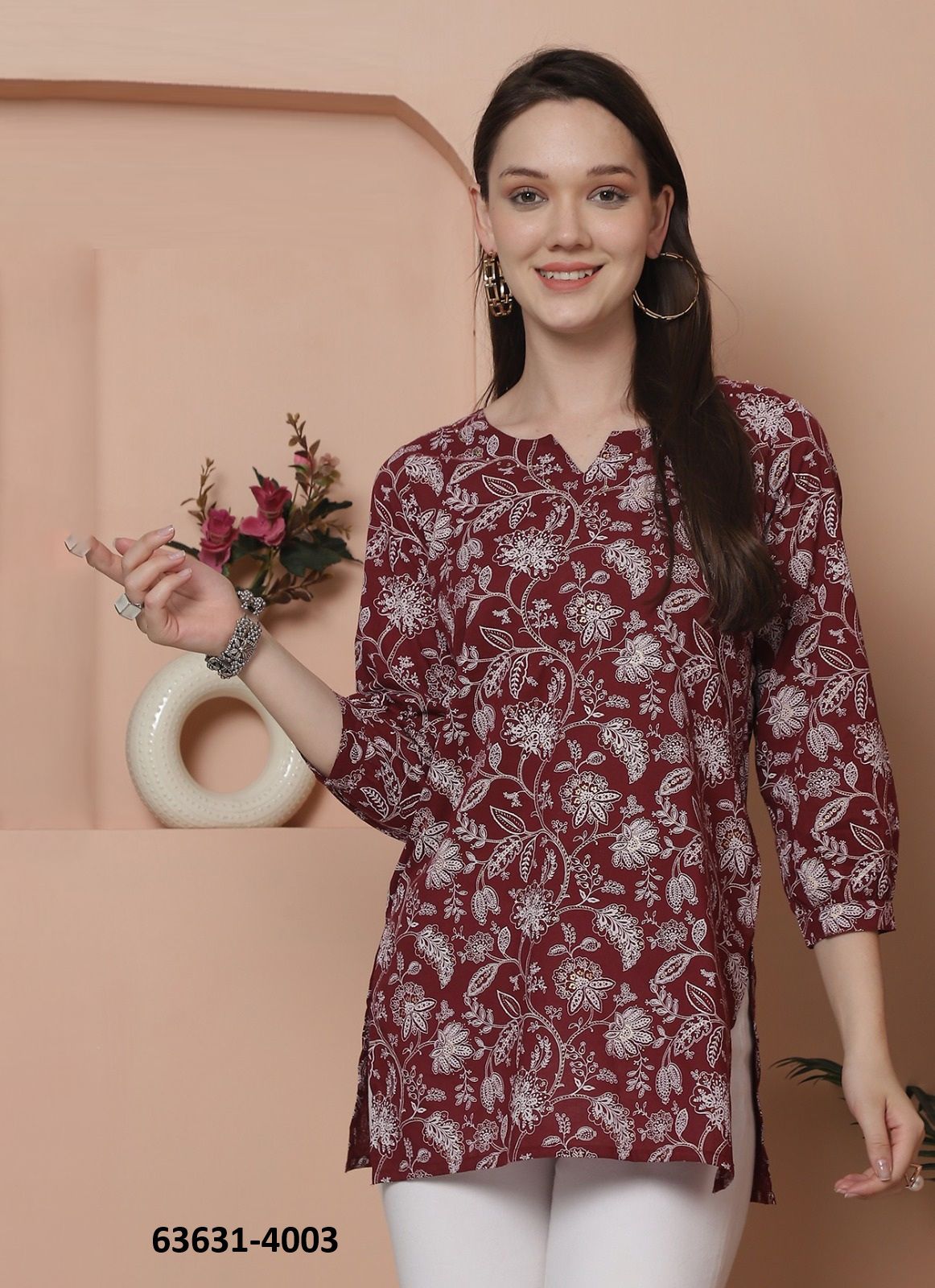 SHORT TOP - JAIPURI COTTON - Catalog # 63631 (Set of 28 Readymade Women's Kurtis / Tops) by Rajnandini Fabrics SHORT TOP - JAIPURI COTTON - Catalog # 63631 (Set of 28 Readymade Women's Kurtis / Tops) by Rajnandini Fabrics