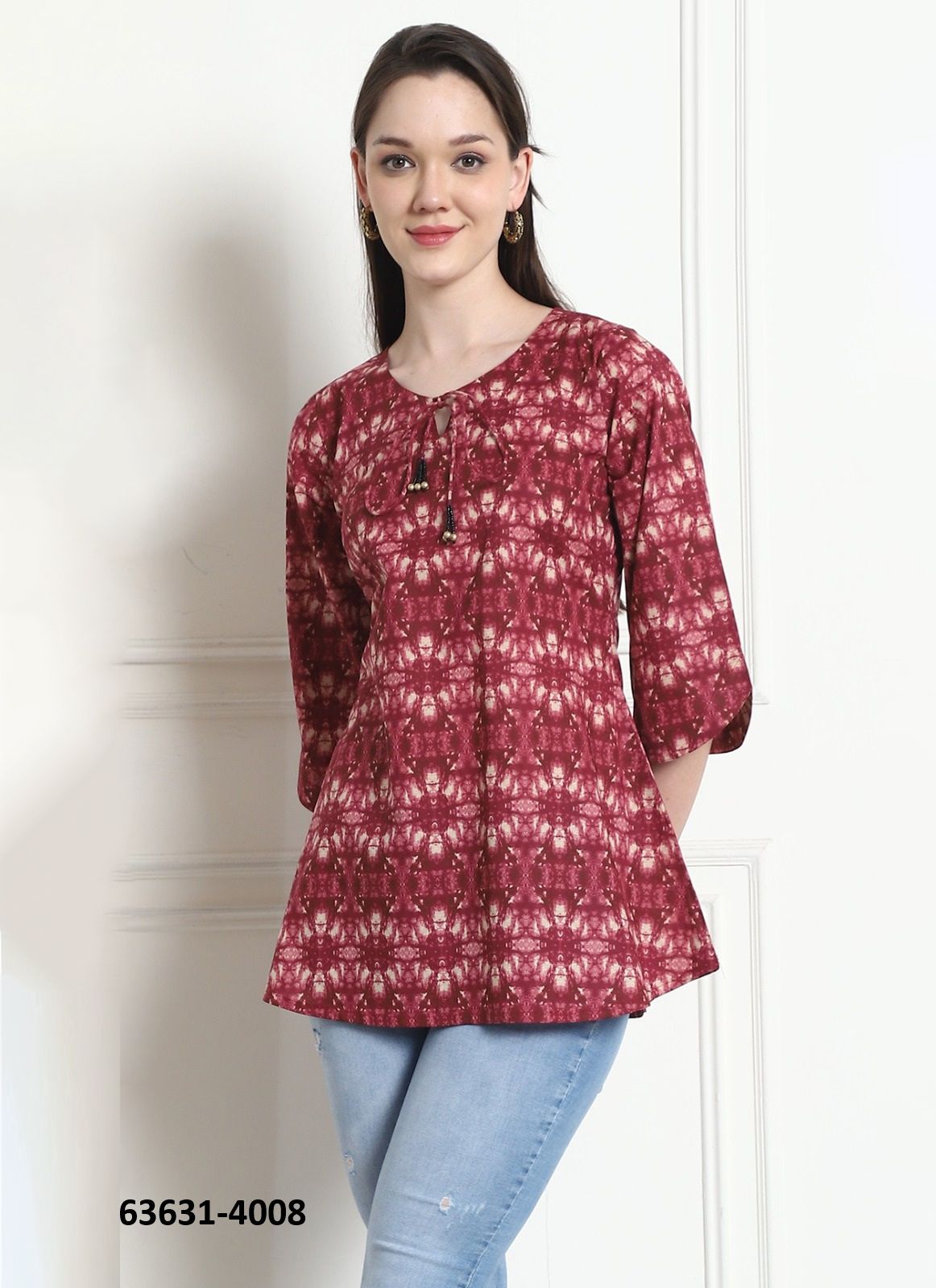SHORT TOP - JAIPURI COTTON - Catalog # 63631 (Set of 28 Readymade Women's Kurtis / Tops) by Rajnandini Fabrics SHORT TOP - JAIPURI COTTON - Catalog # 63631 (Set of 28 Readymade Women's Kurtis / Tops) by Rajnandini Fabrics