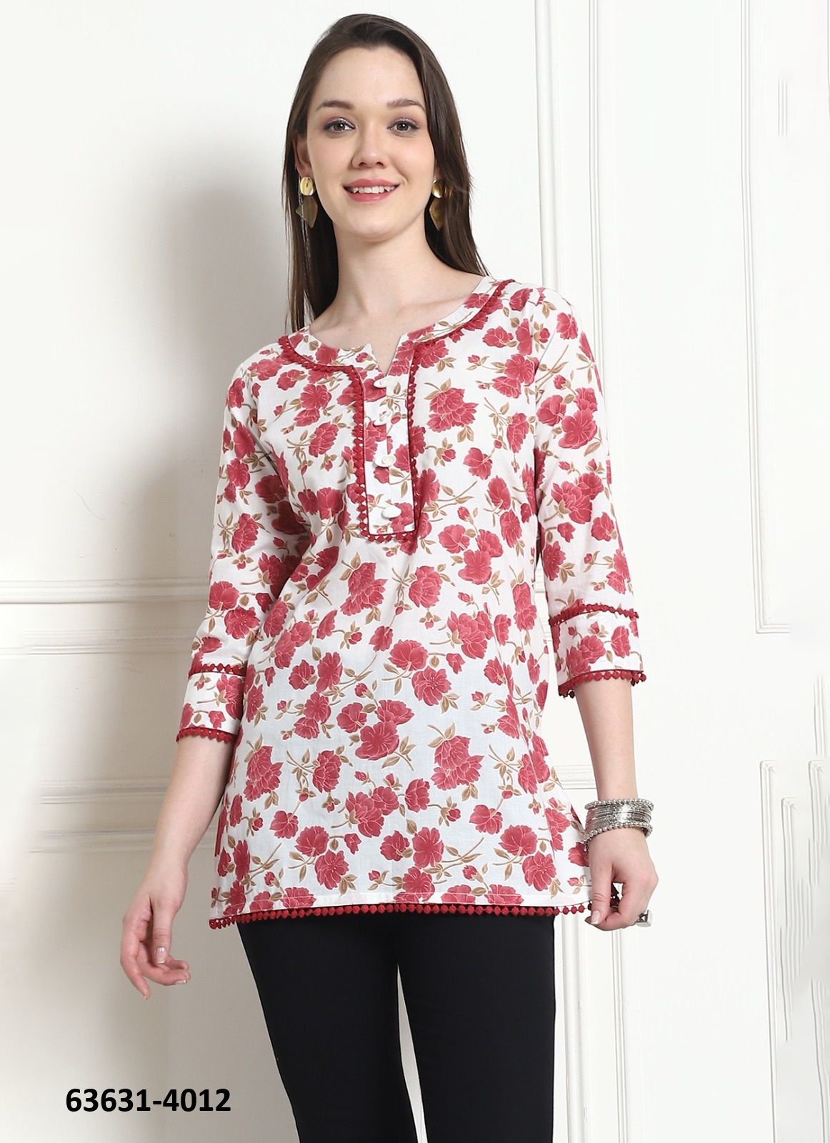 SHORT TOP - JAIPURI COTTON - Catalog # 63631 (Set of 28 Readymade Women's Kurtis / Tops) by Rajnandini Fabrics SHORT TOP - JAIPURI COTTON - Catalog # 63631 (Set of 28 Readymade Women's Kurtis / Tops) by Rajnandini Fabrics