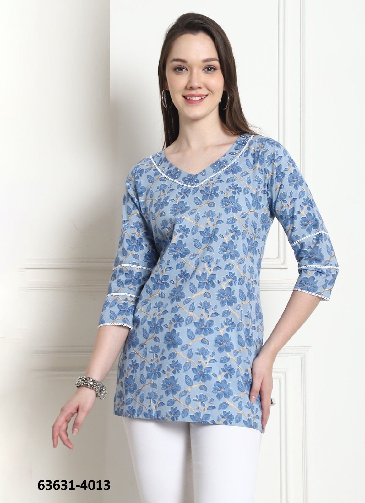 SHORT TOP - JAIPURI COTTON - Catalog # 63631 (Set of 28 Readymade Women's Kurtis / Tops) by Rajnandini Fabrics SHORT TOP - JAIPURI COTTON - Catalog # 63631 (Set of 28 Readymade Women's Kurtis / Tops) by Rajnandini Fabrics